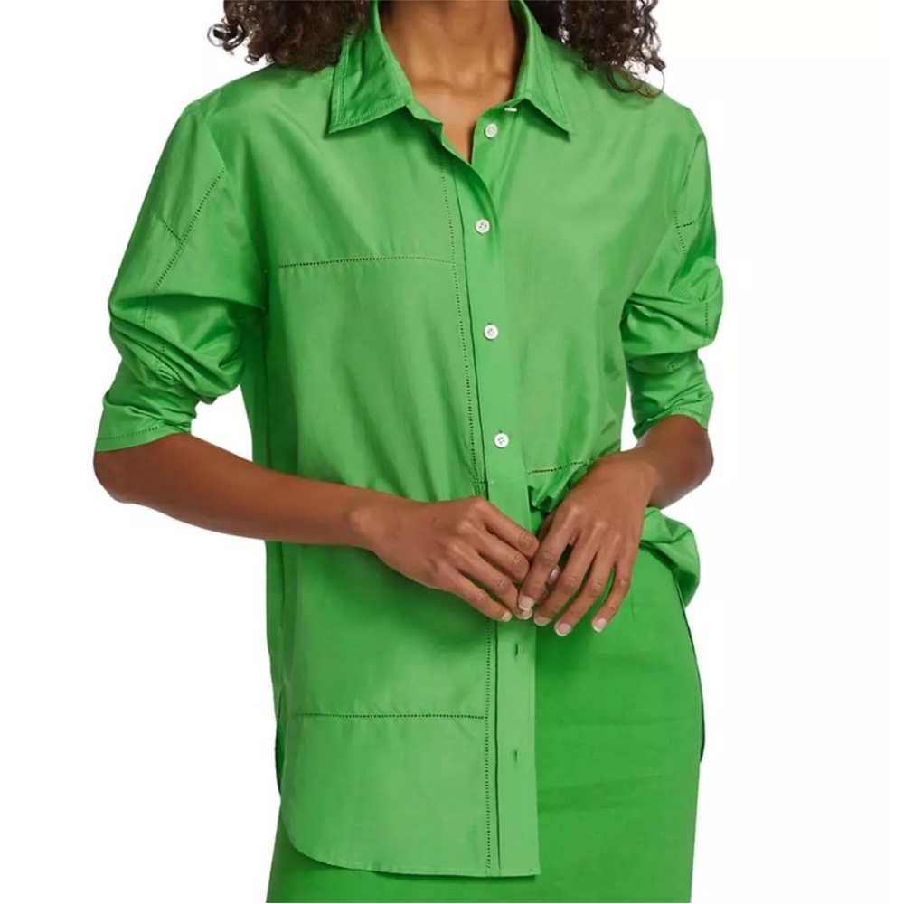 Frame - Button Down Top in Green